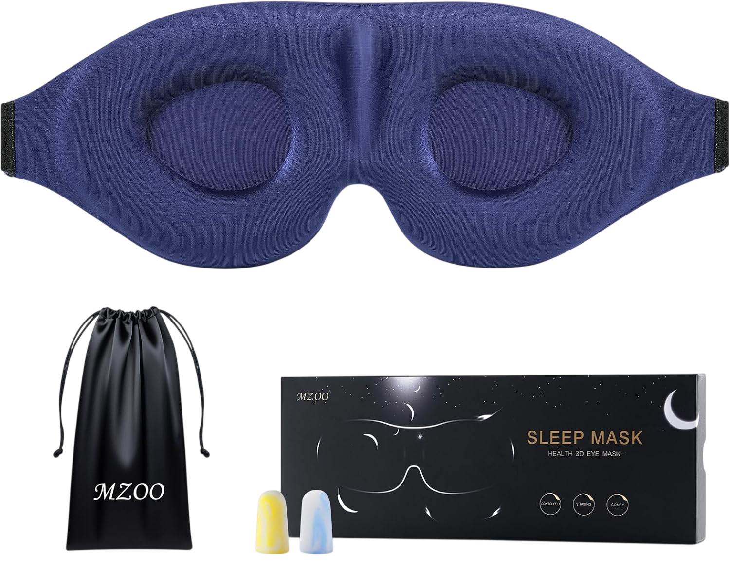 Luxury Sleep Eye Mask for Side Sleeper Blue