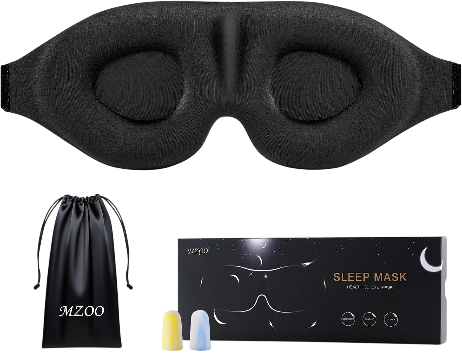 Luxury Sleep Eye Mask for Side Sleeper Black