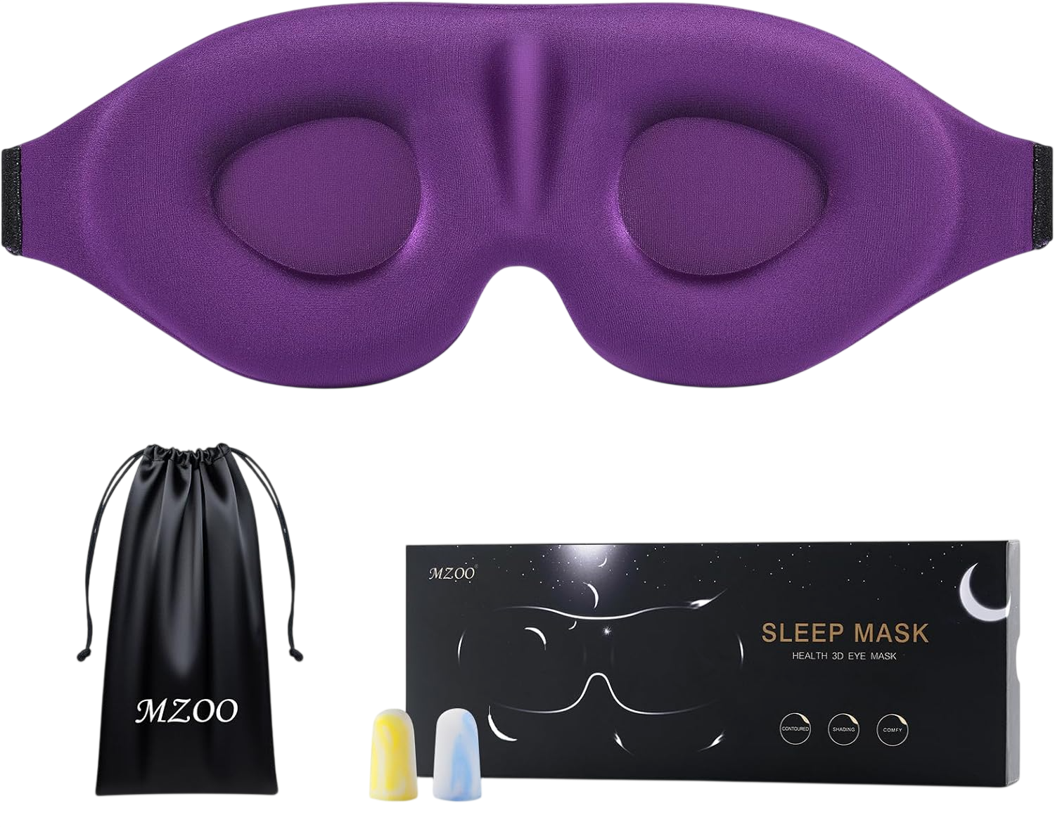 Mzoo Luxury Sleep Mask Luxury Sleep Mask for Back Gray
